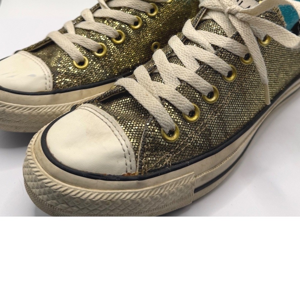 Converse Chuck Taylor All Star Gold Metallic Glitter Low Top Sneakers 6.5